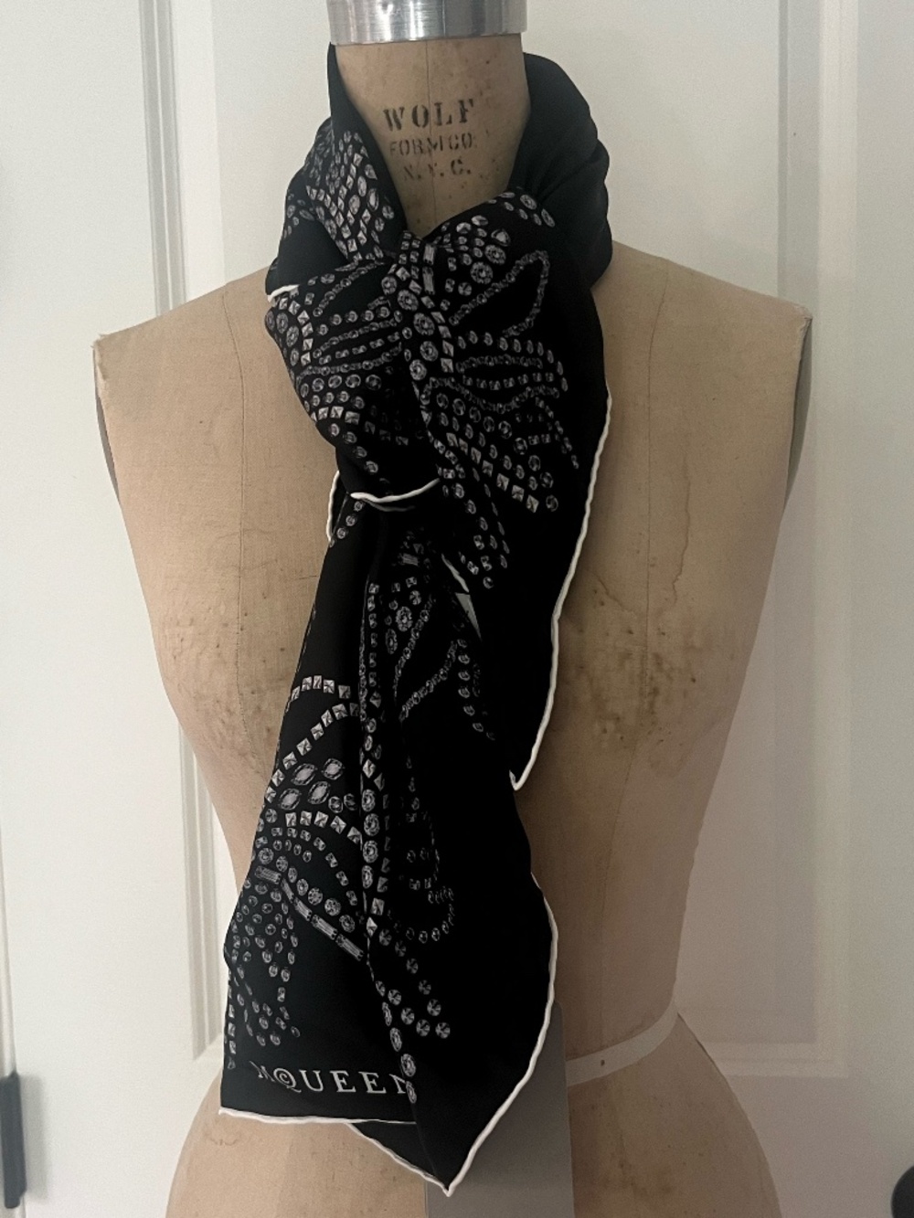 Alexander McQueen Black Sunflower Scarf